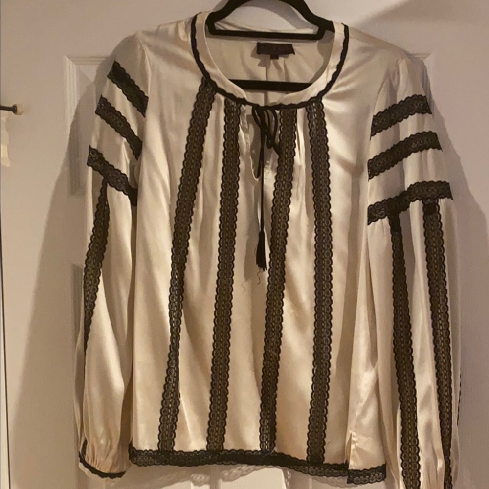 Timeless silk and lace blouse